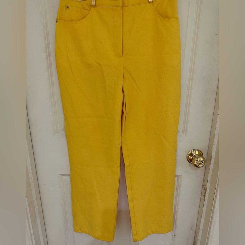 St John vintage high rise Yellow Straight-Leg Pants size 8 - Picture 2 of 7